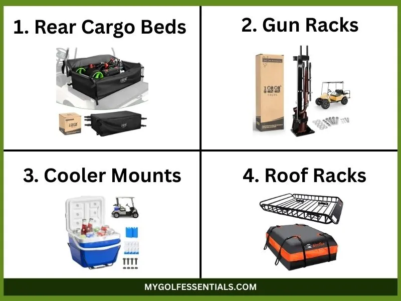 Cargo & Storage Accessories
Rear Cargo Beds Gun Racks / Bow Holders Cooler Mounts Roof Racks
