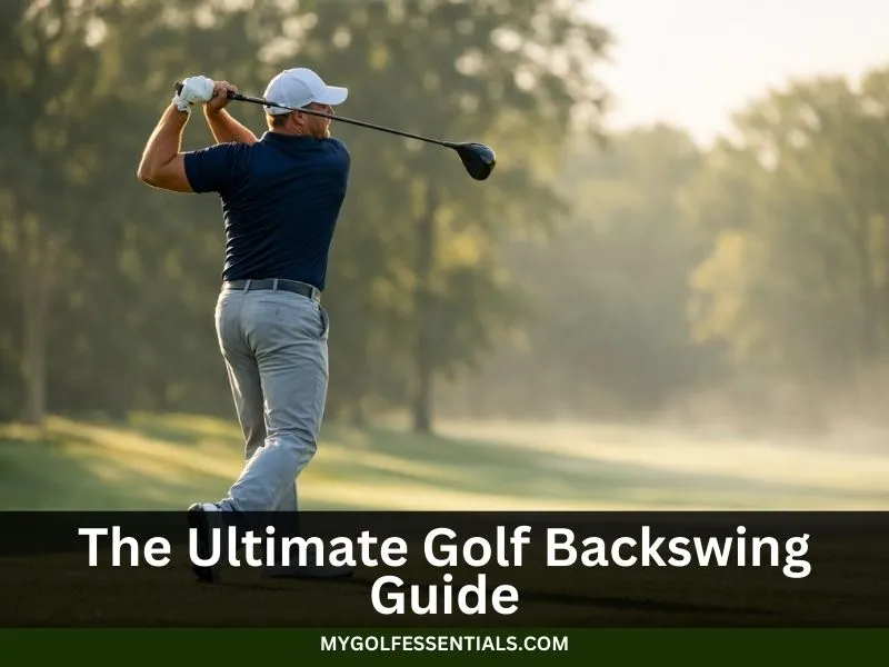 Golfer performing a proper golf backswing on a golf course